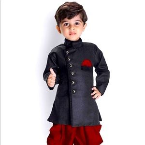 #28 👌Boys' Regular Fit Kurta Pyjama Cotton Blend  Dhoti Pant SET, Sherwani